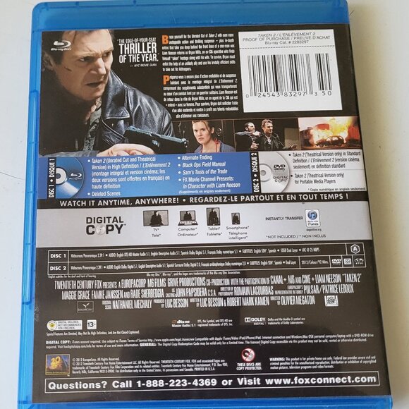 LIAM NEESON IN TAKEN 1,2,& 3 BLU-RAY MOVIE'S - Picture 9 of 9